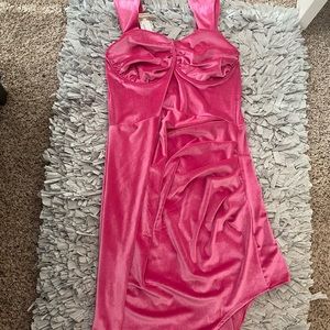 Split pink party girl dress